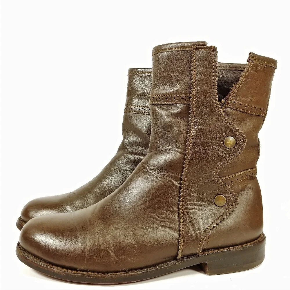 Anouk Custom Weatern Boho Button Zip Urban Boots Sz 7.5